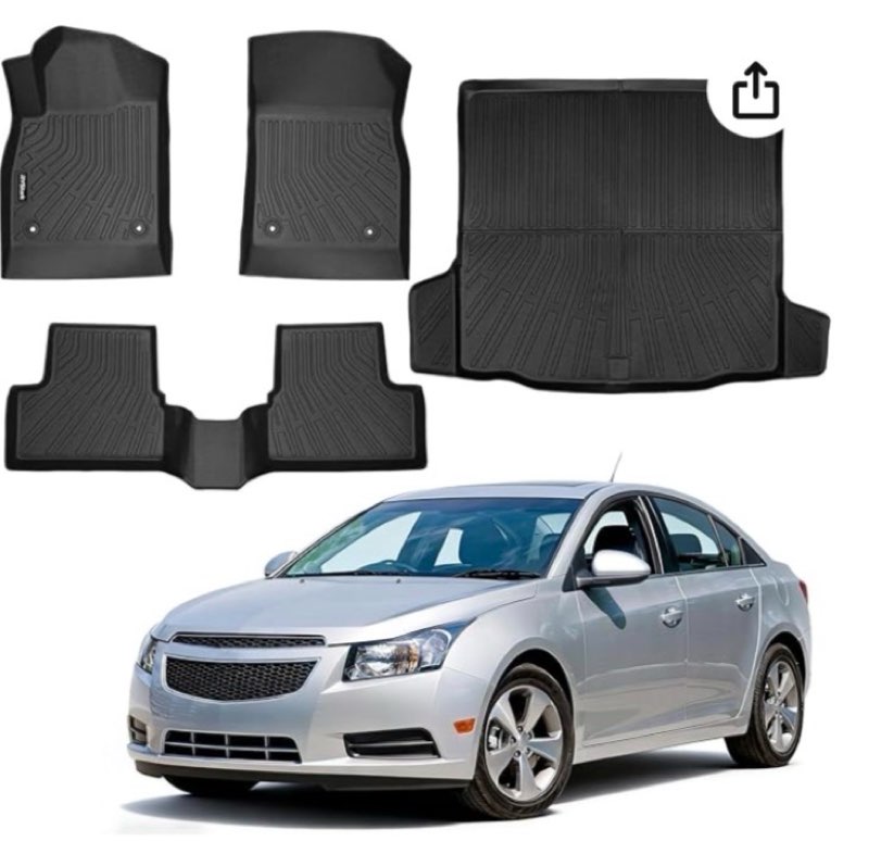 Compatible with Chevy Cruze 2011-2015 Floor Mats & Cargo Liner,All Weather Protection,Anti-Slip TPE 