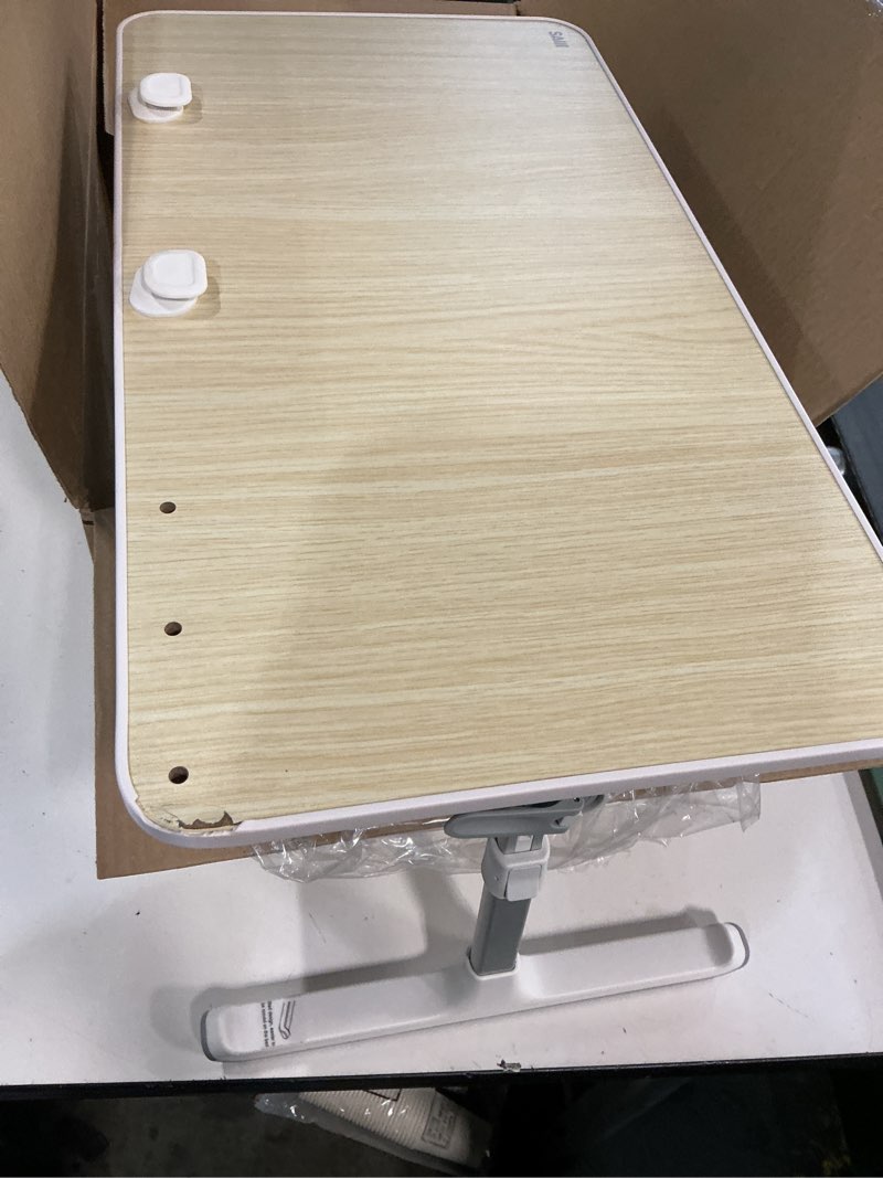 Condition photo showing As Is for saiji laptop bed tray table, adjustable home office standing desk portable lightweight foldable lap desk for sofa couch floor working studying reading writing eating,fit up to 17" laptop(large,teak)