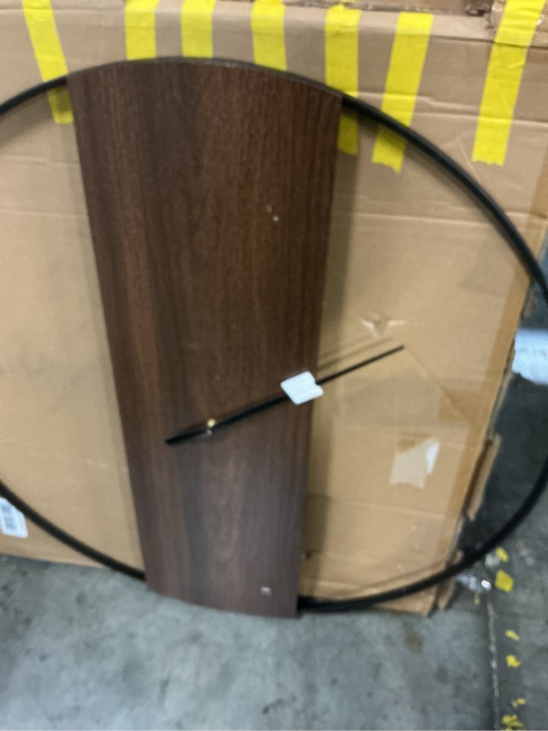 Condition photo showing Good Condition for Large Wall Clock 30 Inch Decorative Modern Minimalist Wall Clocks for Living Room Decor, Silent Non Ticking Battery Operated Rustic Big Clock with Walnut Dial for Bedroom, Kitchen, Farmhouse, Office Minimal Numberless 30 Inch