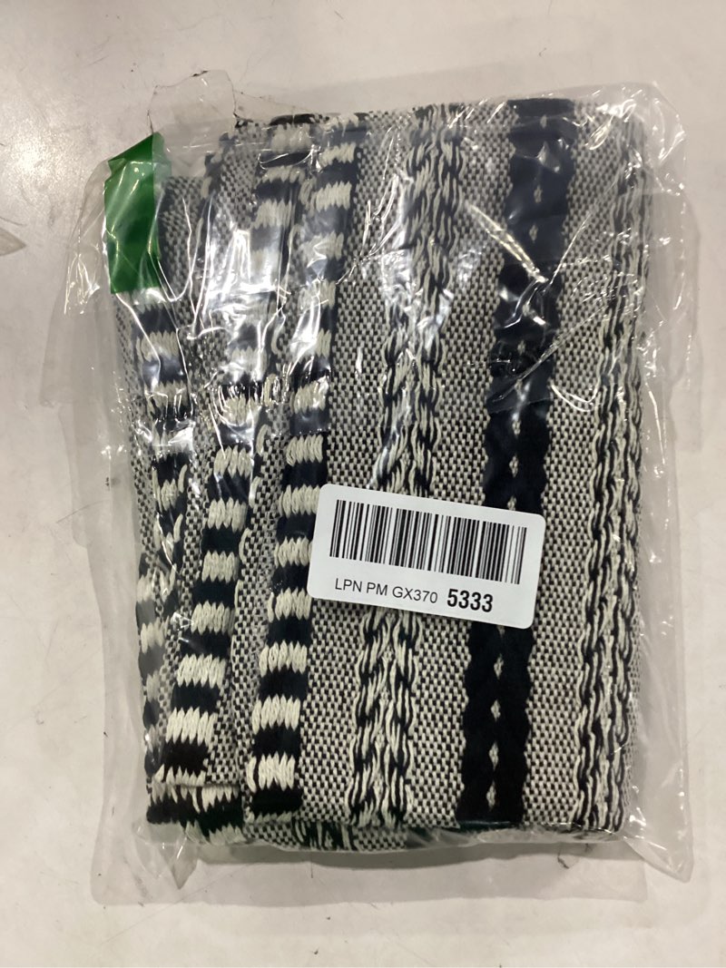 Condition photo showing Good Condition for artoid mode black farmhouse woven braided stripe placemats set of 4,12x18 inch seasonal holiday table mats party kitchen dining decoration 12" x 18", 4 pcs black