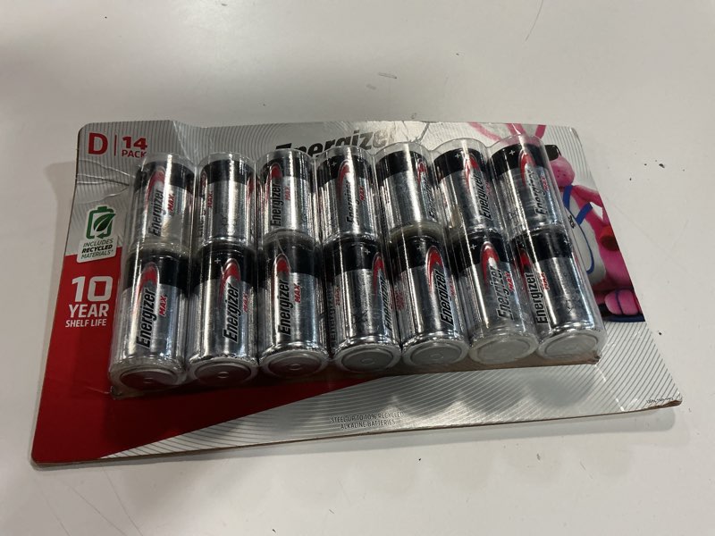 Condition photo showing New/Like New for energizer max d batteries  d cell alkaline batteries (14 count)
