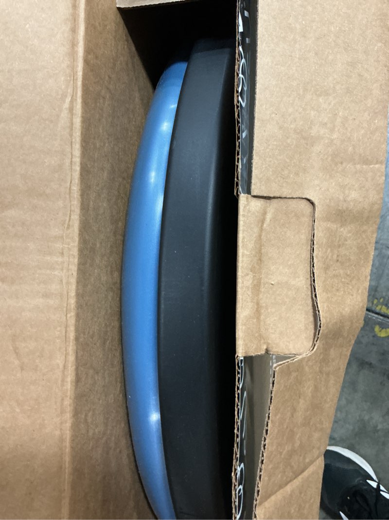 Condition photo showing As Is for bosu balance ball exercise trainer, home gym equipment w/ guided workouts & pump, 26", blue - inflatable fitness platform for strength training, standing, balancing, and core workout light blue/black