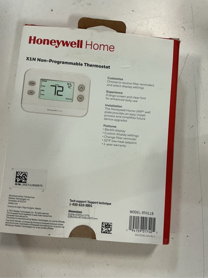 Condition photo showing Good Condition for honeywell home x1n heating and cooling push button non-programmable thermostat