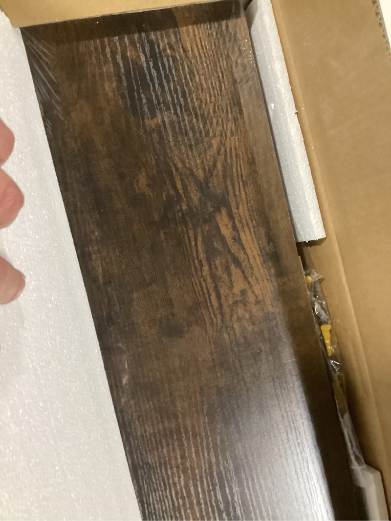 Condition photo showing New/Like New for bayka floating shelves bathroom for wall – shelf over toilet farmhouse rustic wood for bedroom, kitchen, or living room decor organization display shelving – rustic brown, set of 2 b. rustic brown - americana farmhouse style 15.7inches