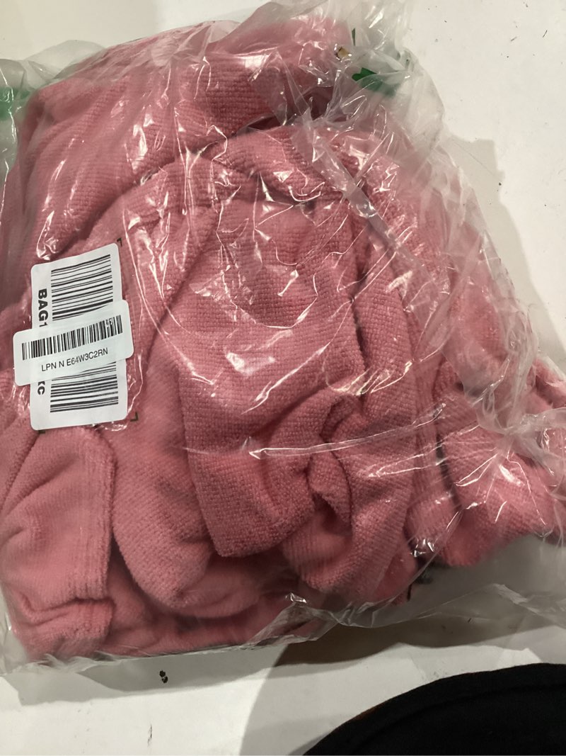 Condition photo showing As Is for hiturbo changing towel robe, absorbent hooded surf poncho quick-dry blanket towels with front pocket for swiming surfing aquatics one size unisex (pink)
