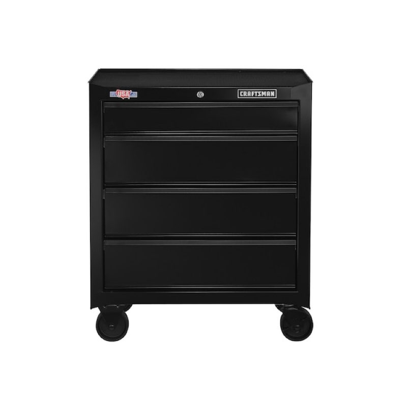 craftsman 1000 series 26.89-in w x 31.98-in h 4 -drawer steel rolling tool cabinet ( black )