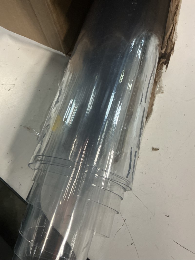 Condition photo showing Good Condition for lovepads clear table cover protector 42 x 94 inch, 1.5mm thick plastic table cover, table protector for dining room table, waterproof vinyl tablecloth table pad mat for kitchen, dresser, writing desk 42" x 94" (rectangular) clear 1.5mm