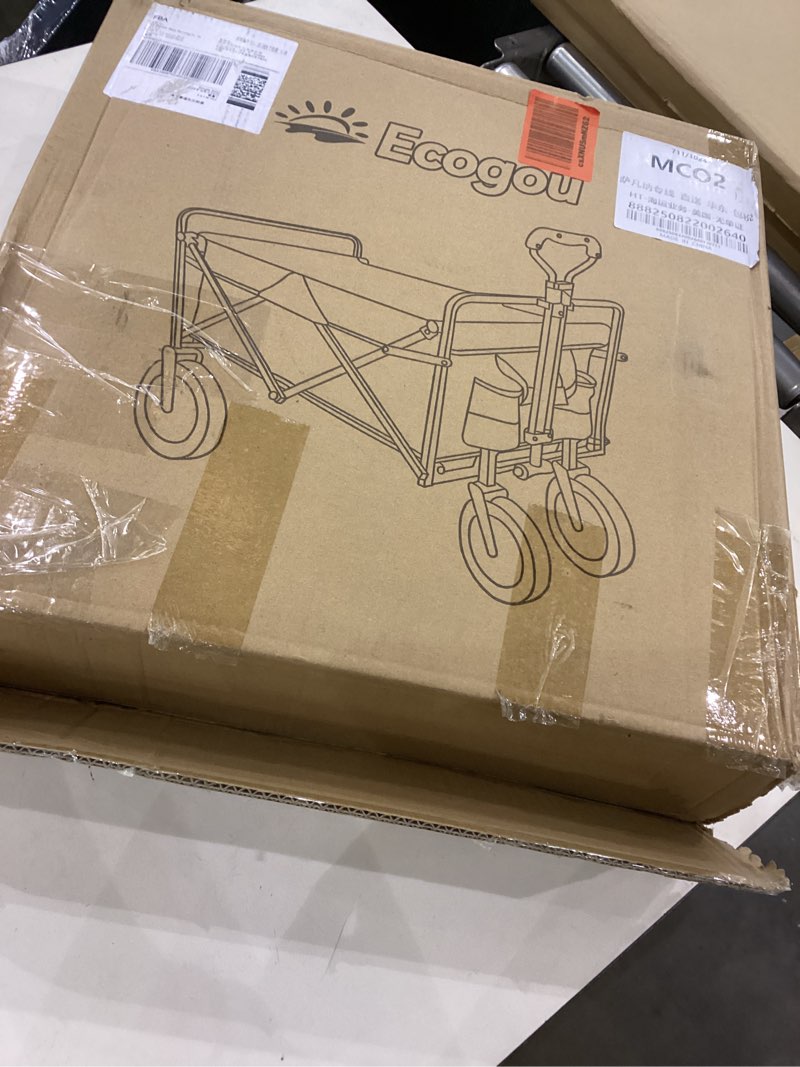 Condition photo showing Good Condition for Collapsible Wagon with Wheels, 370lbs Weight Capacity Foldable Beach Wagon with Flexible Handle Portable Utility Wagon Cart for Outdoor, Grocery, Garden, Camping 140L