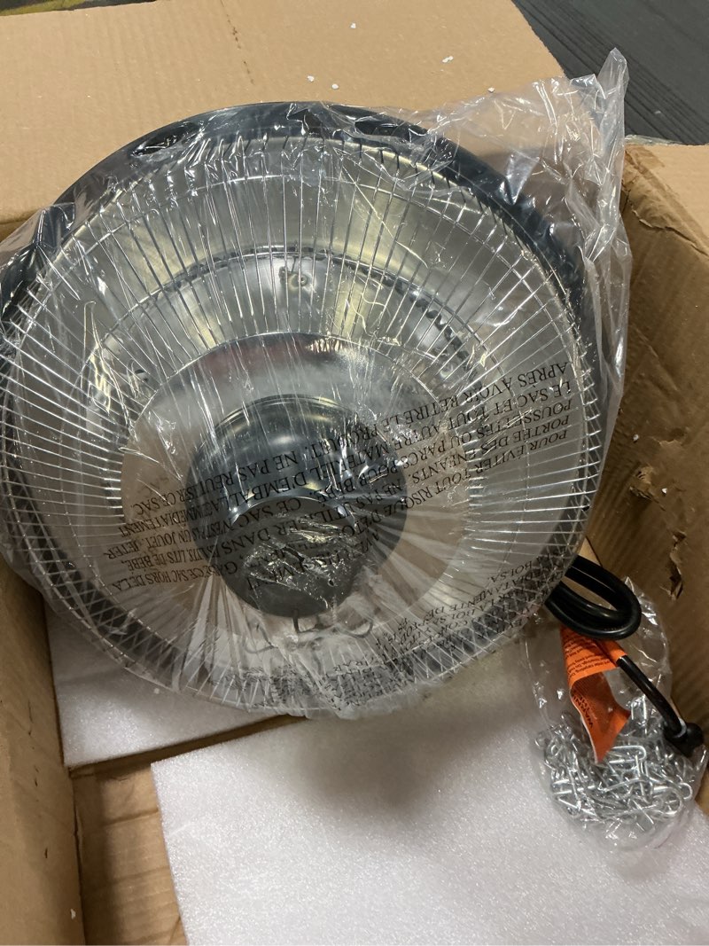 Condition photo showing Good Condition for Hanging Patio Heater, 1500W Electric Infrared Heaters for Home, Gazebo, Garage, Greenhouse, Ceiling Mount with Overheat Protection, IPX4 Water Resistance, Adjustable Height