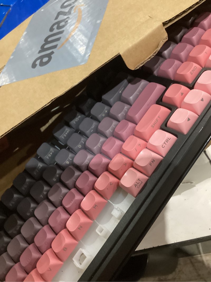 Condition photo showing As Is for Similar AULA S99 Gaming Keyboard, Wireless Computer Keyboards, Tri-Mode Bluetooth/2.4GHz/USB-C Custom Creamy Keyboard with Number Pad, RGB Backlit Media Knob Cute Programmable Keyboard for PC Gamer - Green Green & Beige