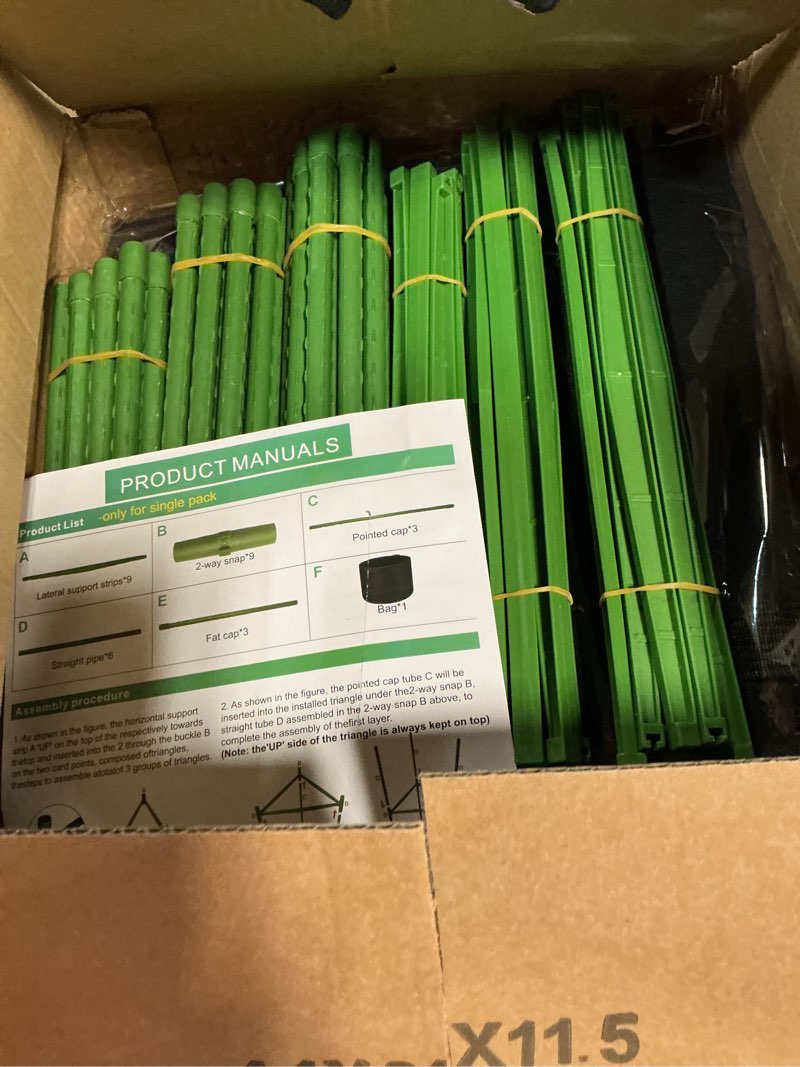 Condition photo showing Good Condition for 4 pack tomato cages with 11 gallon grow bags for garden 55inch tomato planter with trellis heavy duty plant stakes support frames for climbing vegetables flowers fruits flowers