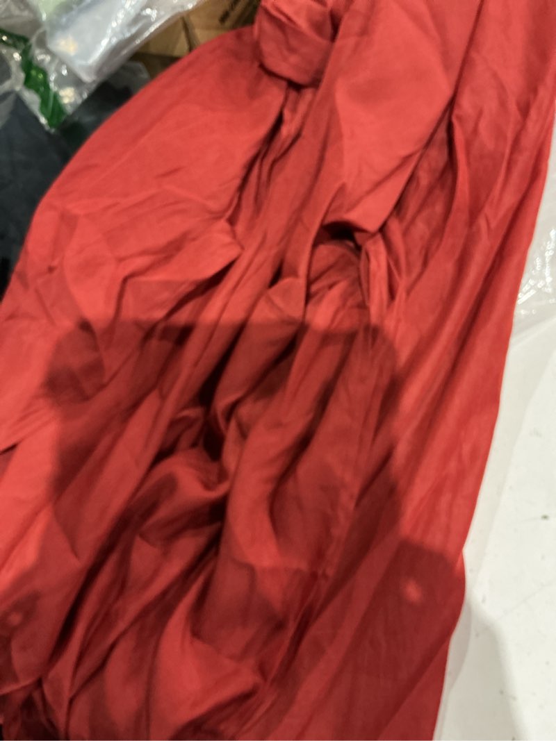Condition photo showing Good Condition for bsubseach turkish cold shoulder kaftan dresses swimsuit cover up maxi dress beach cover ups c-red orange