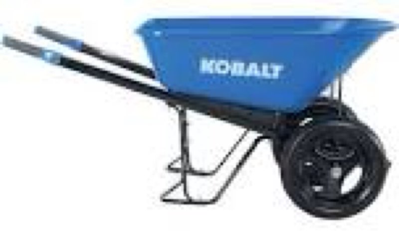 kobalt 7-cu ft 2 wheel steel push wheelbarrow flat-free tire