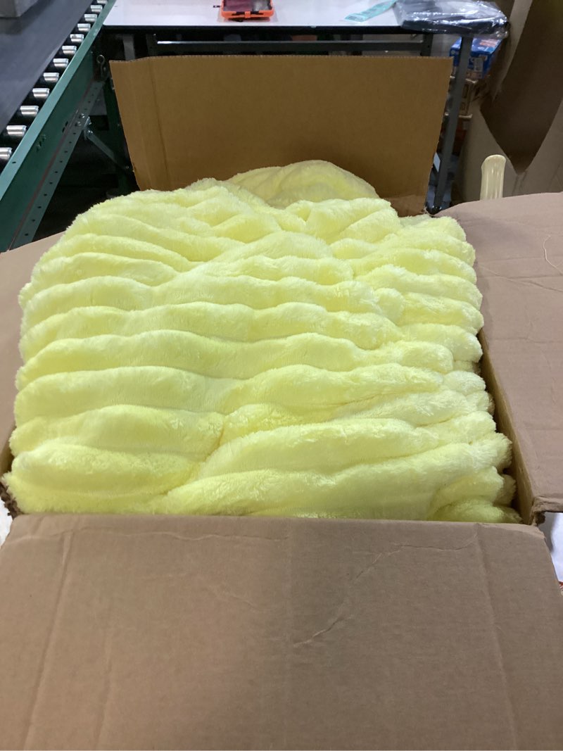 Condition photo showing Good Condition for Similar  Bright Yellow Fleece Throw Blanket 50”×60” for Couch Sofa Bed,Super Soft Cozy Plush Microfiber Flannel Blanket with Stripes Design Lightweight for Adults,Woman,Girls 50×60inch Bright Yellow