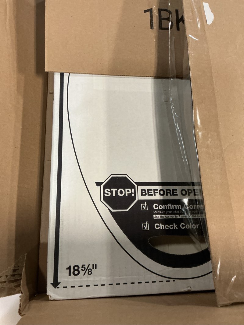 Condition photo showing New/Like New for kohler k-7315-96 cachet quick-release elongated toilet seat, quick attach hardware, easy to clean, color-matched plastic hinges, biscuit