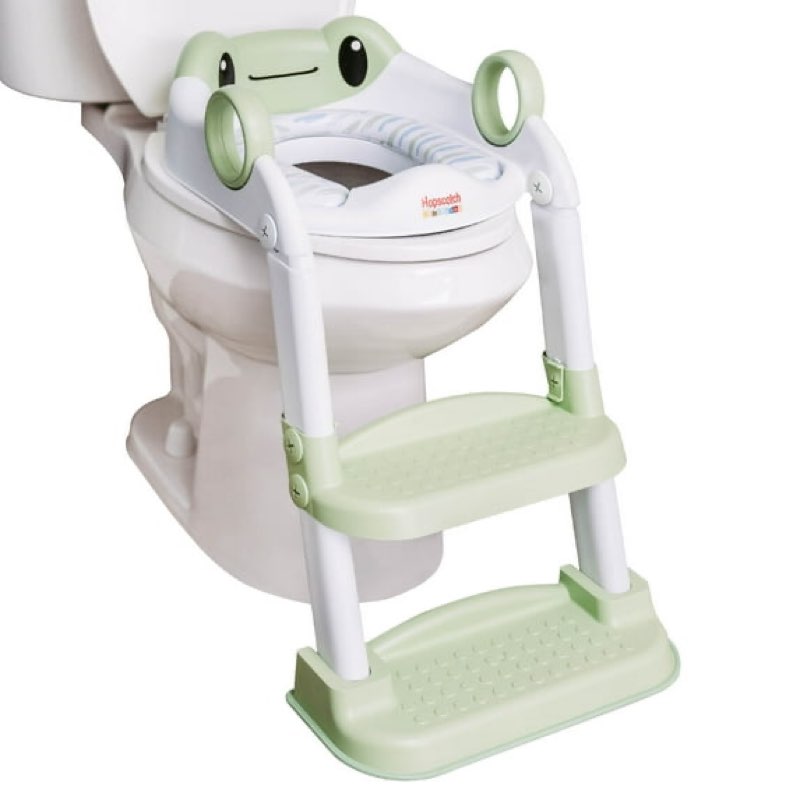 hopscotch lane frog character step up potty - toddler toilet seat with ladder, children 12+ months