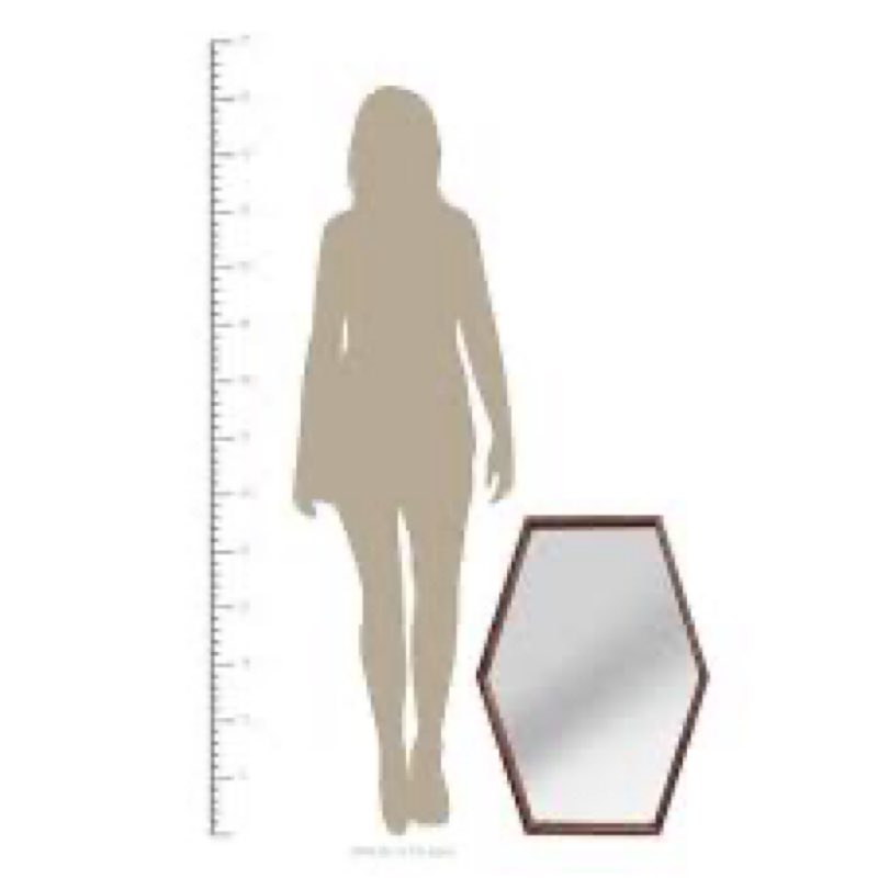 Stratton Home Decor JoJo Wood Mirror - Decorative Wall Mirror - Geometric Design, Wooden Frame - Mod