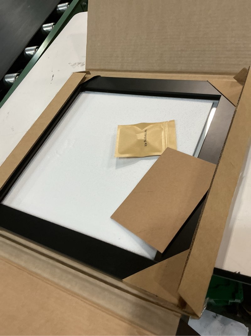 Condition photo showing Good Condition for Frame Amo 13x13 Black Solid Wood Picture Frame, White Mat for 10x10 Image, Tempered Glass Front, 1.5 inch Wide, 1 inch Thick, High-End, Heavy-Duty, Gallery Grade & Acid-Free Black 13x13