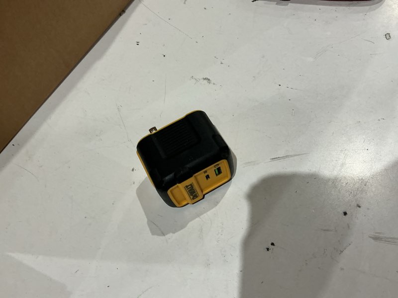 Condition photo showing As Is for dewalt heavy duty 49.5w dual usb & usb c charger block, black & yellow | (cable not included), usbc power adapter, 2 port compact foldable fast wall charger for iphone 17/16/15/14 galaxy pixel 4/3
