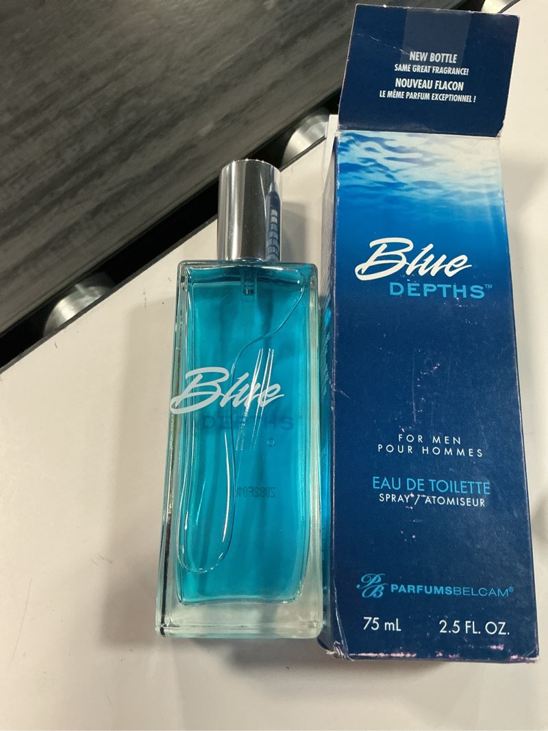 Condition photo showing New/Like New for pb parfumsbelcam blue depths version of cool water, eau de toilette, cologne for men, 2.5 fl oz