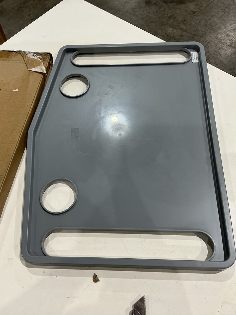 Condition photo showing As Is for dmi medical walker tray for seniors with cup holder  gray