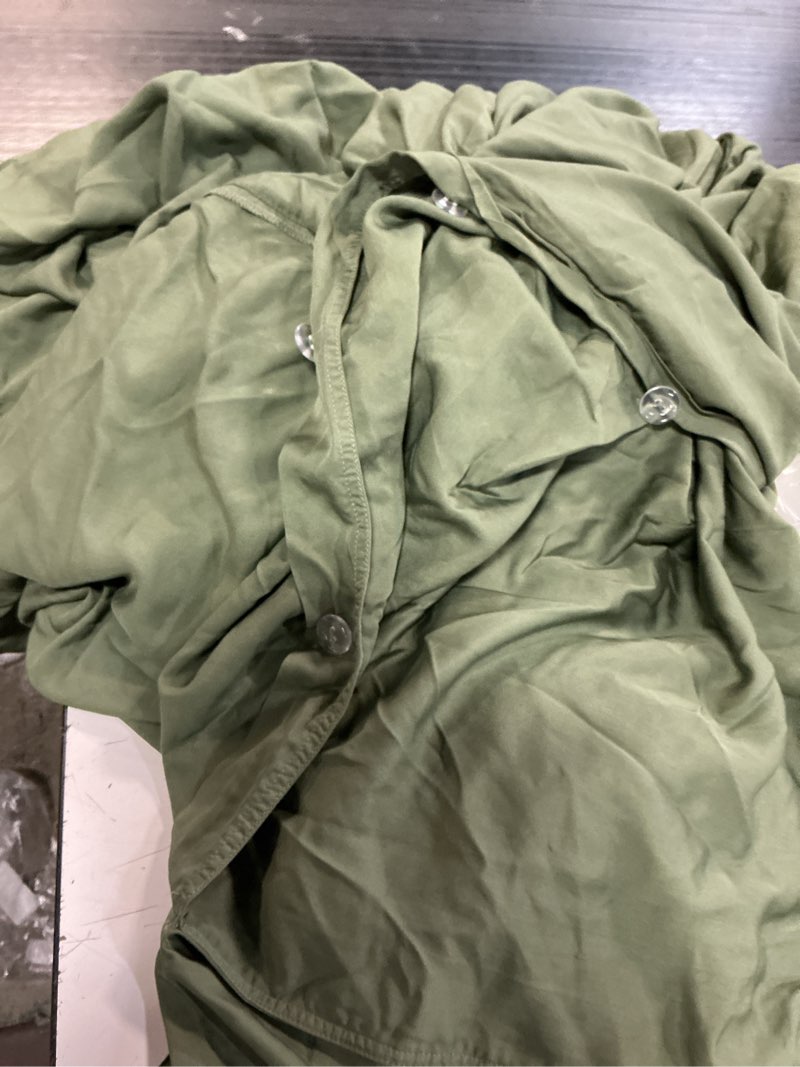 Condition photo showing As Is for bedsure cooling duvet cover king size, cotton & viscose derived from bamboo duvet cover set, purewoven ultra-soft, breathable & lightweight home bedding for all seasons(olive(quince)