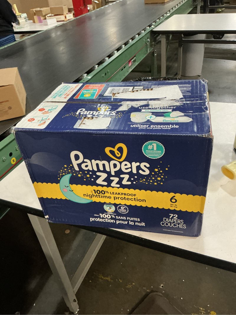 Condition photo showing New/Like New for pampers swaddlers overnight diapers - size 6 - 72ct