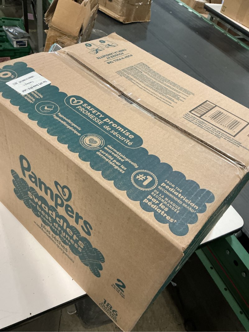 Condition photo showing New/Like New for Pampers Swaddlers Diapers, Size 2 (10-22 lbs), 186 Count, Absorbent, Keeps Baby Dry and Comfortable, Skin Safe Disposable Baby Diaper (Packaging May Vary) Size 2 186