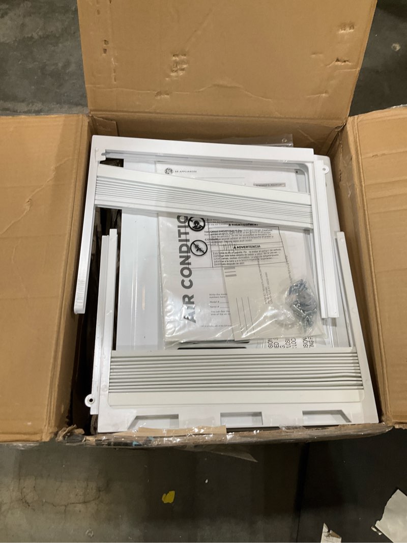 Condition photo showing Good Condition for ge window air conditioner unit, 5,000 btu for small rooms up to 150 sq ft. with manual adjustable fan and cooling settings, perfect for small bedroom or living room, easy install kit included, white new 5,000 btu mechanical controls white