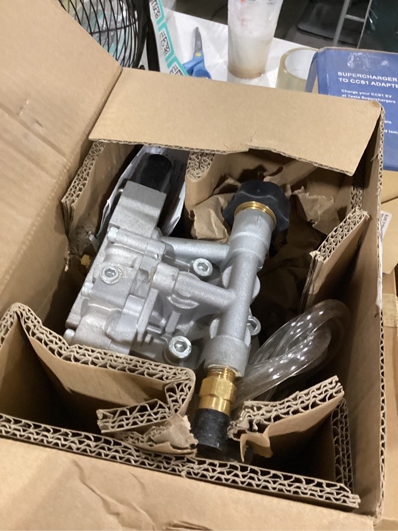 Condition photo showing Good Condition for biswing pressure washer pump, 3/4" shaft horizontal axial plunger, 3400 psi max, 2.5 gpm, replacement pumps for cold water gas power pressure washer