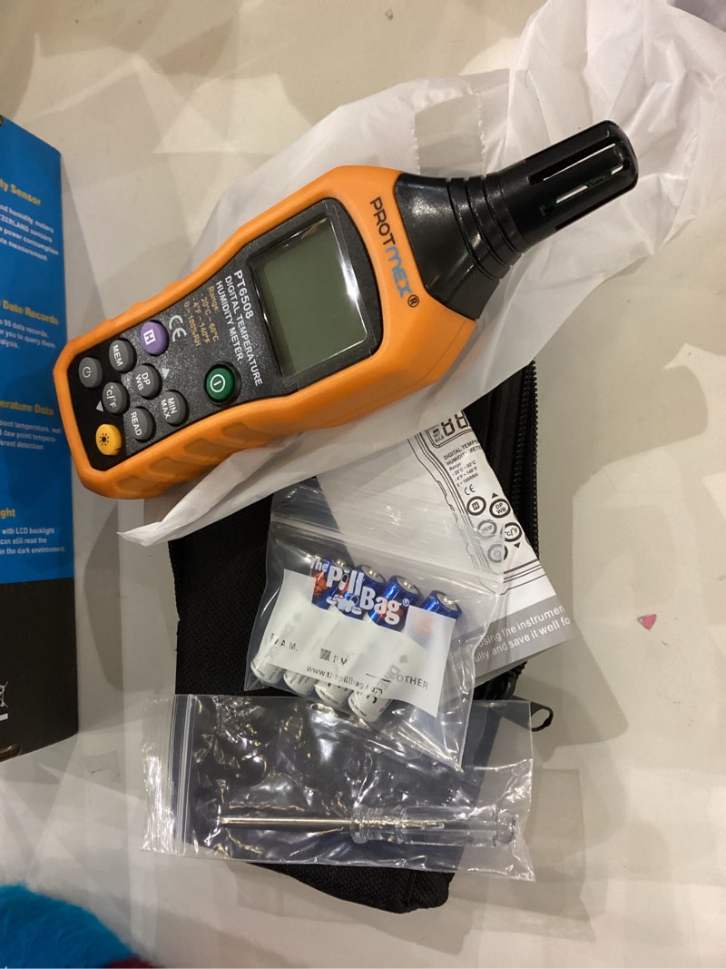 Condition photo showing Good Condition for Protmex PT6508 Temperature Humidity Meter, Digital Thermometer Hygrometer Monitor with Ambient, Dew Point, Wet Bulb for Indoor/Outdoor MIN, MAX, Data Hold, LCD Backlight