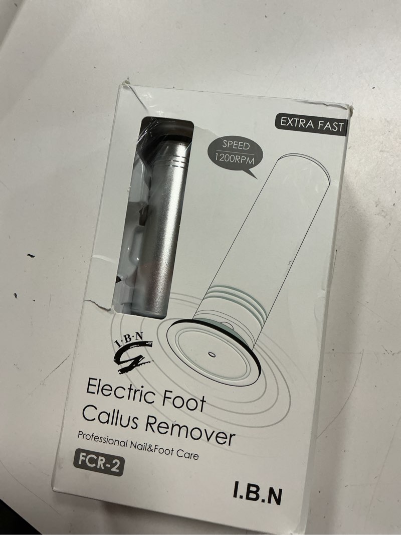 Condition photo showing New/Like New for upgraded electric foot callus remover 1200rpm, professional electric pedicure tools foot filer sander for dead skin cracked heels, adjustable speed, 60 replaceable sandpaper discs, fcr-2 silver