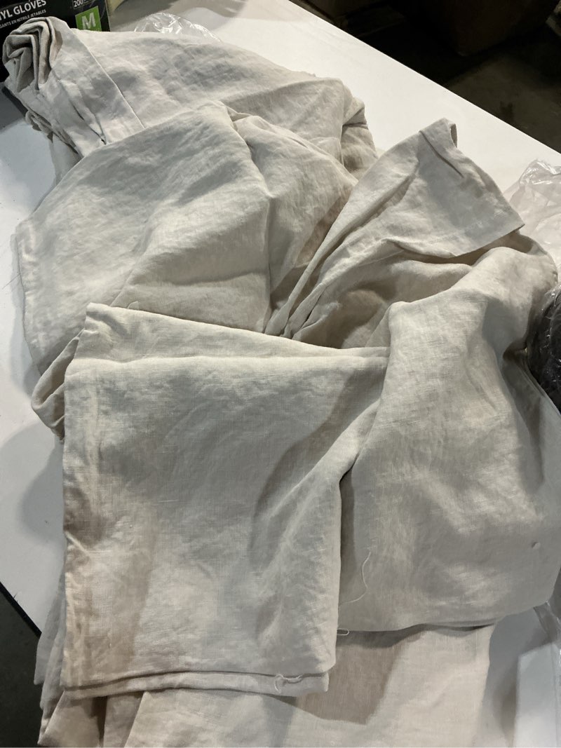 Condition photo showing Good Condition for european linen duvet cover set, full/queen, sand