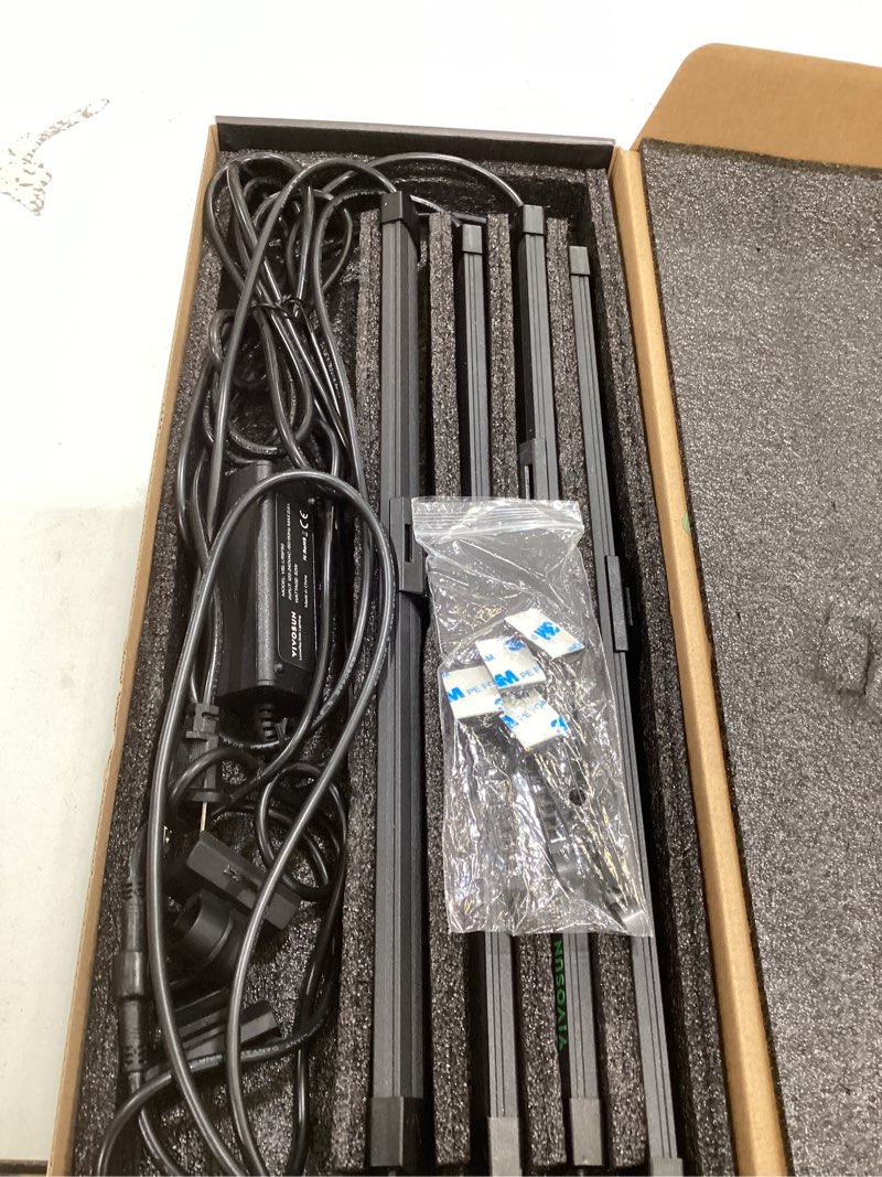 Condition photo showing As Is for vivosun lumaray led grow light bars 16”(4-bar), full spectrum side lighting with 60% red light up to 25% yields for grow tents, greenhouses, magnet reliability upgraded, sgs compatible 4 pack