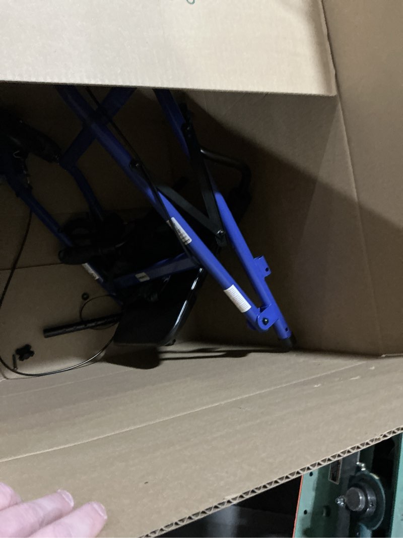 Condition photo showing Good Condition for Medline Aluminum Rollator Walker with Seat, Blue, 250 lb. Weight Capacity, Lightweight, 6” Wheels, Foldable, Adjustable Handles, Rolling Walker for Seniors