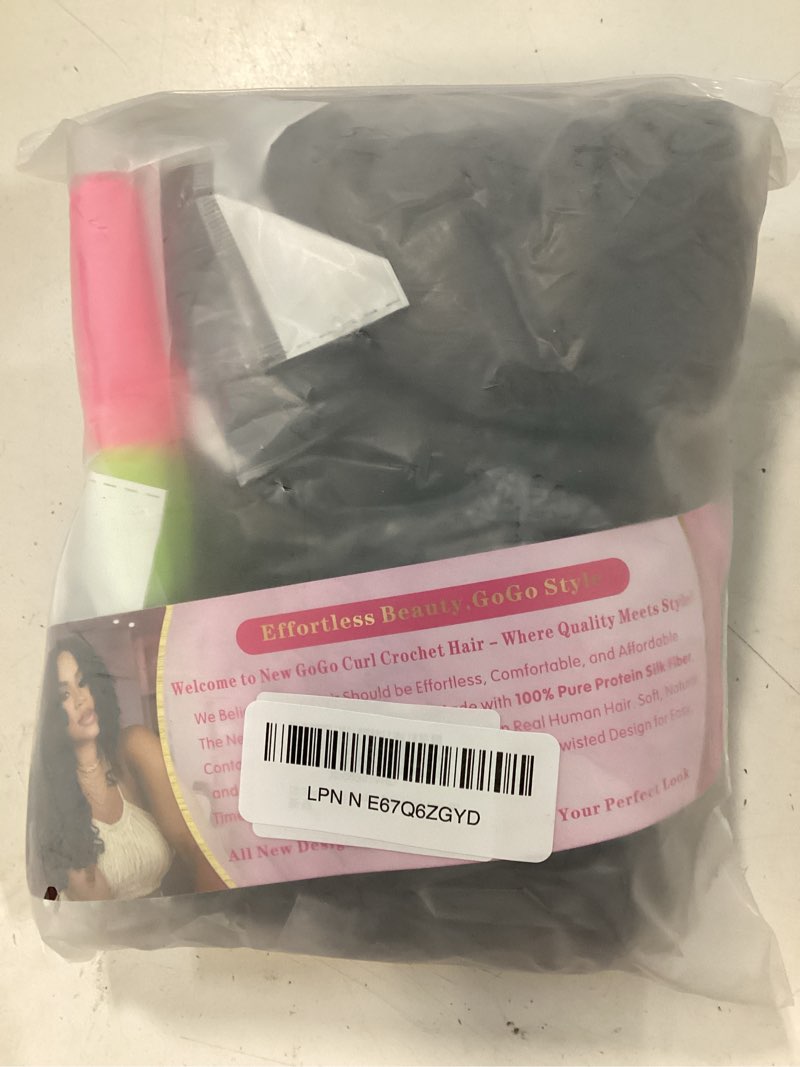 Condition photo showing As Is for 120 strands curly crochet hair gogo curl pure protein fiber close to human hair 14 inch pre looped deep wave curly crochet hair for black women beach curl twist braiding hair extensions (14inch 4#) 14 inch (pack of 8) 4#