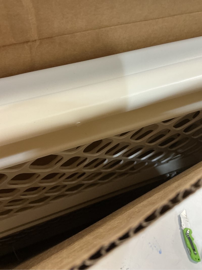 Condition photo showing New/Like New for Toddleroo by North States - Supergate Ergo Baby Gate: Plastic Baby Gate for Stairs & Doorways - Adjustable Indoor Safety Gate - Made in USA - 26 to 42 Inches Wide - 26 Inches Tall - Ivory