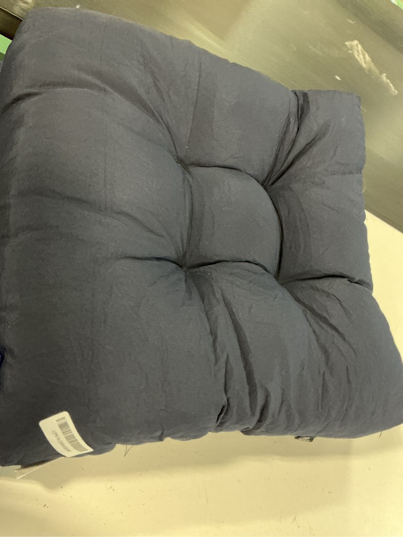 Condition photo showing As Is for outdoor adirondack chair cushion, 50x21x4 inch rocking chair cushions, high back patio soft seat pad with ties, indoor outside use, fade-resistant & waterproof, dark blue 50x21x4 inch dark blue 1