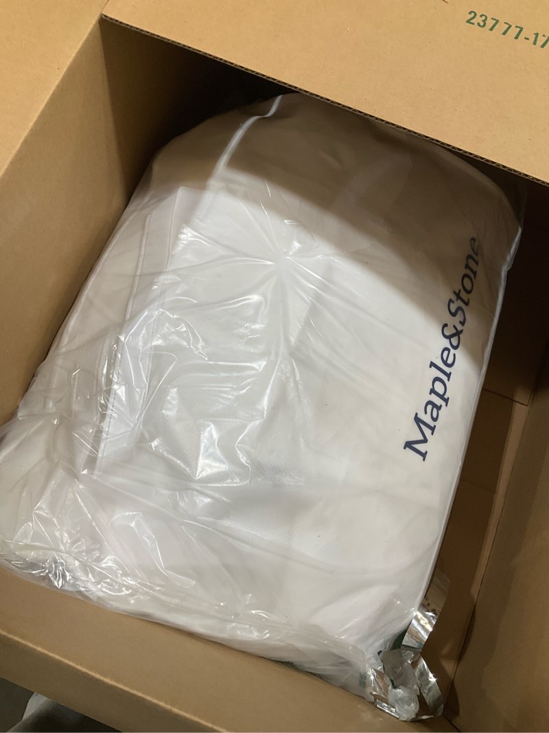 Condition photo showing As Is for Maple&Stone Twin Feather Down Comforter All Season White Down Duvet Insert Ultra Soft 100% Cotton Cover Fluffy Twin Comforter 68 x 90 Inches Twin White/All Season