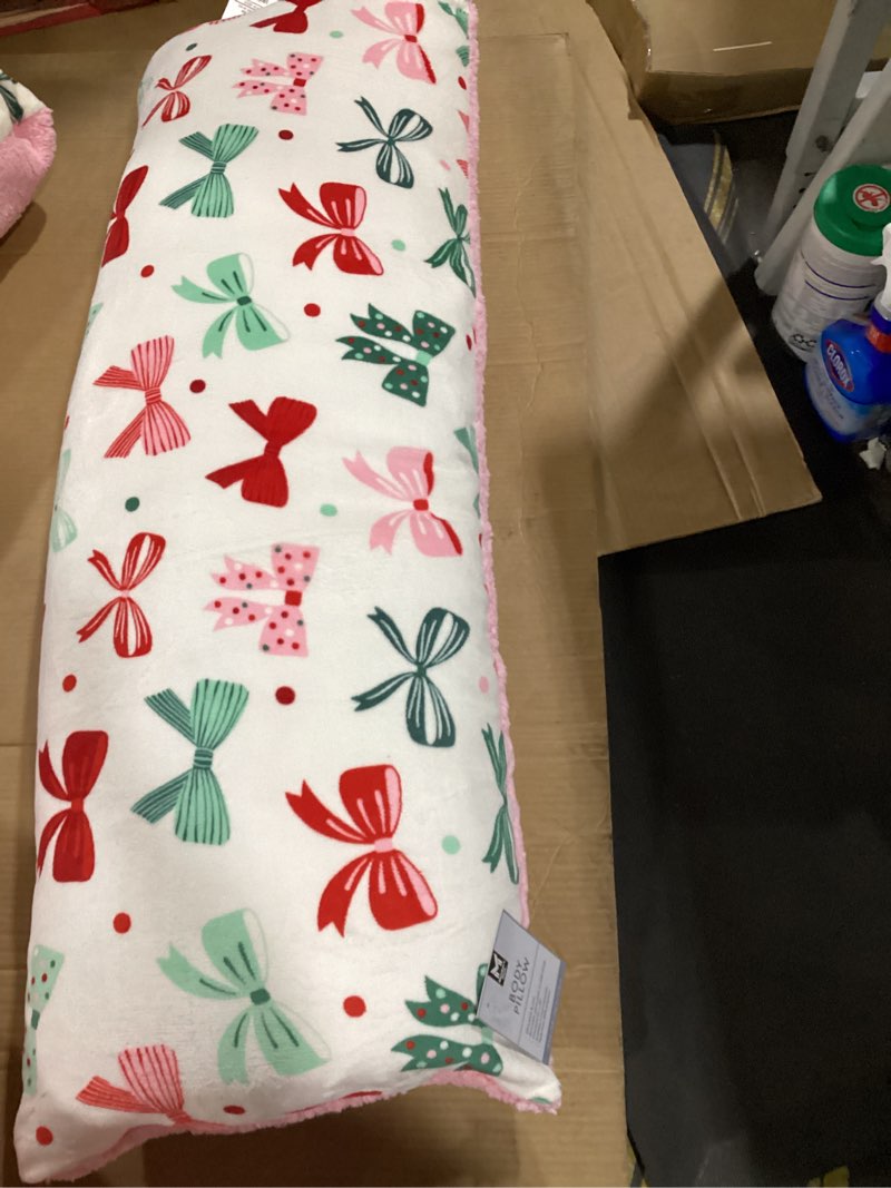 Condition photo showing New/Like New for member’s mark holiday bows plush body pillow