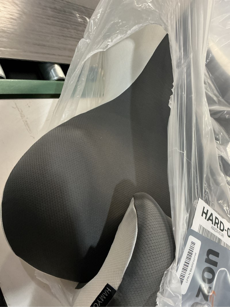 Condition photo showing As Is for Reading Pillow for Sitting in Bed, 22”H Back Pillow for Sitting Up,Lumbar Rest & Neck Support Bed Pillows,Backrest Bed Chair with Arms for Reclining,Gaming,Resting,Watching TV in Couch or Floor Grey&white