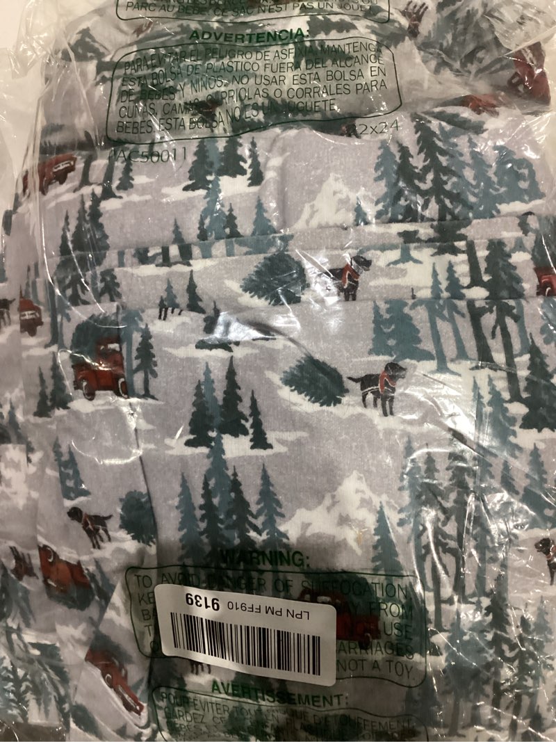 Condition photo showing As Is for Eddie Bauer - King Sheets, Cotton Flannel Bedding Set, Brushed For Extra Softness, Cozy Home Decor (Tree Farm, King) Tree Farm Light Blue King