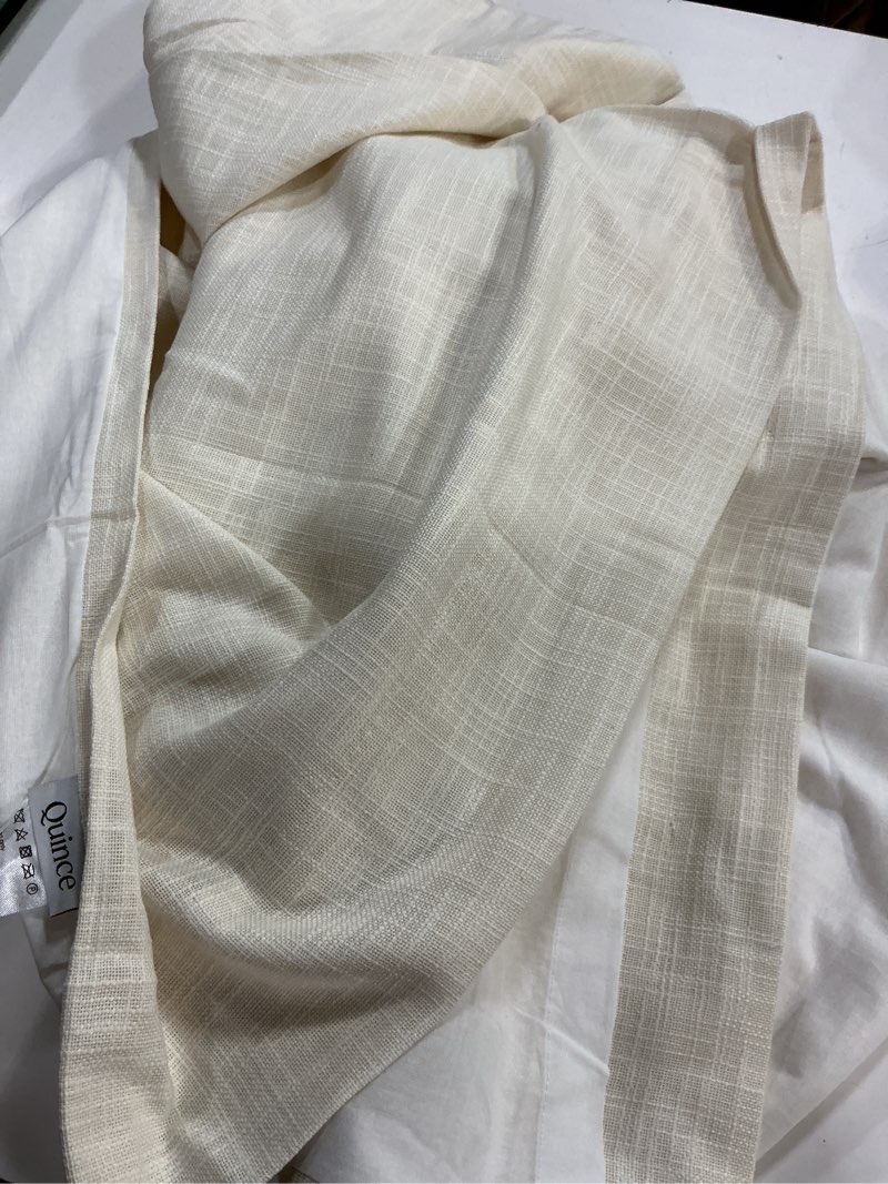 Condition photo showing Good Condition for quince, european linen curtain /single panel(48”x96)ivory