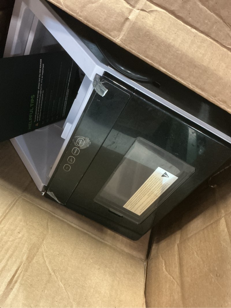 Condition photo showing As Is for silonn ice makers countertop, 44lbs per day, 2 ways to add water, auto self-cleaning, stainless steel ice machine for home office bar party stainless steel-cube ice cube maker