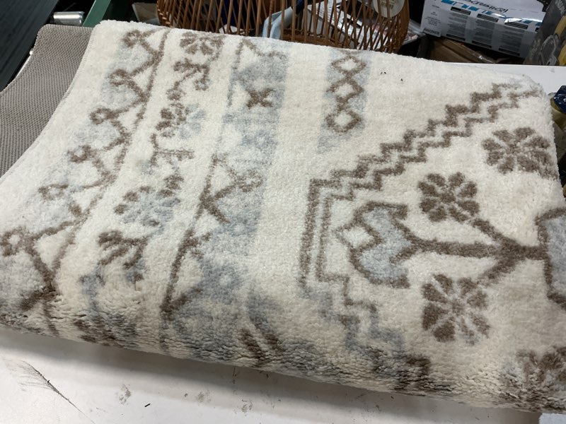 Condition photo showing As Is for 4'x5'5" washable kensington persian style rug cream - threshold™: traditional tufted medium pile accent rug