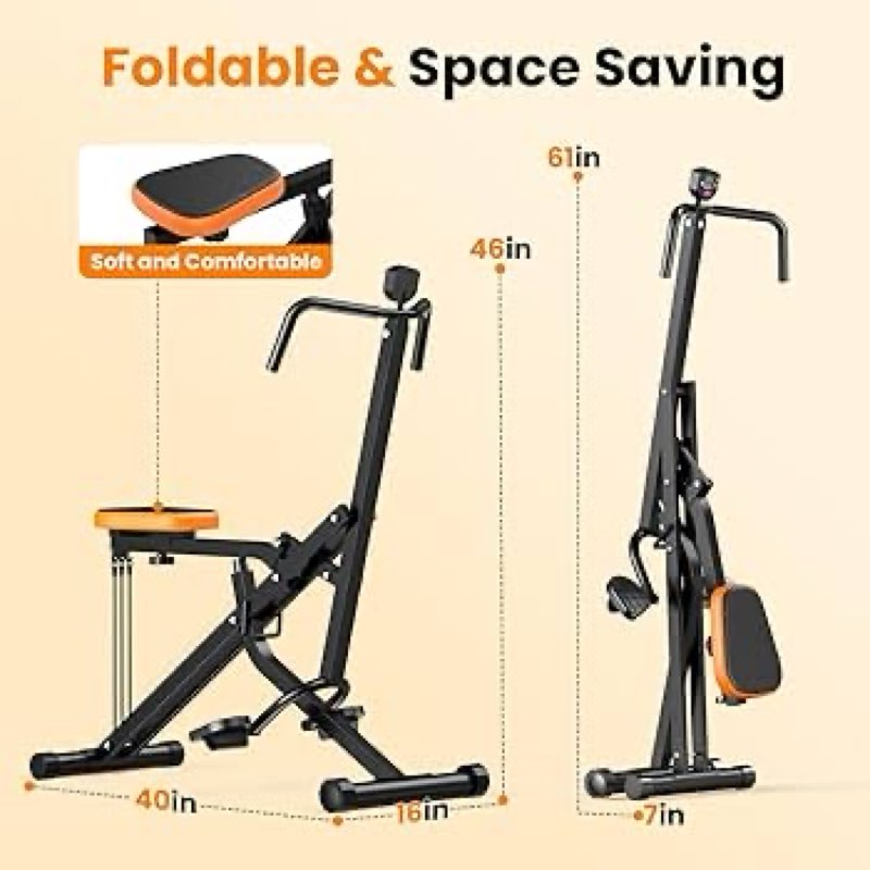 owlsky squat rowing machine for home gym, compact foldable squat exercise machine with lcd monitor, 