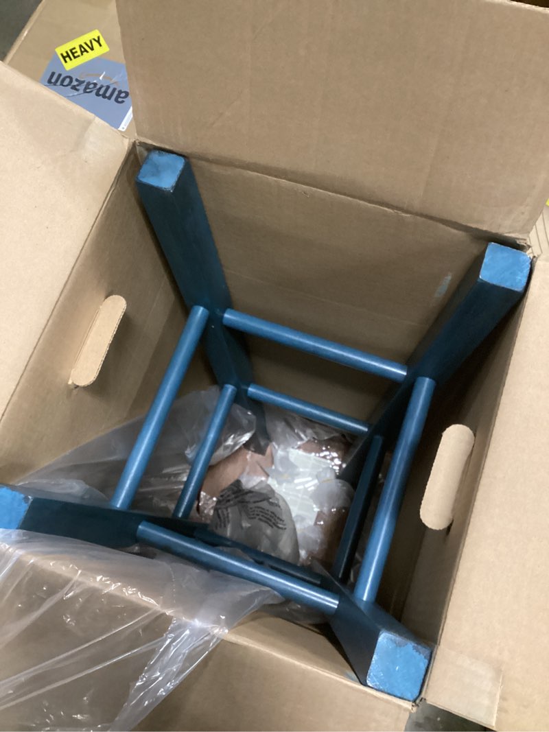 Condition photo showing Good Condition for Winsome Wood Ivy Bar Stool, Rustic Teal and Walnut, 29" 29" Rustic Teal / Walnut