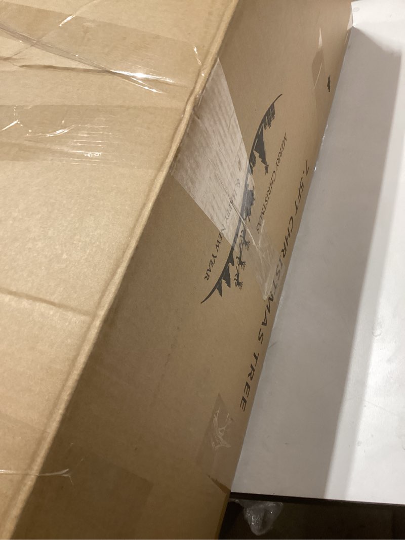 Condition photo showing New/Like New for 7.5 FT Pre-lit Christmas Tree Spruce with Remote Control, 450 Warm White Multi-Color Changing LED Lights, Artificial Hinged/Feel Real/Realistic for Home, Holiday Decoration Dual Color LED Green Green 7ft 6in