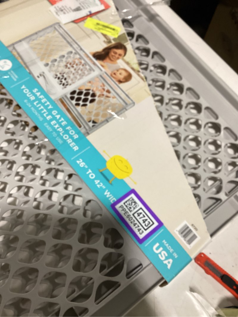 Condition photo showing Good Condition for toddleroo by north states 26"-42" supergate explorer baby safety gate, gray plastic