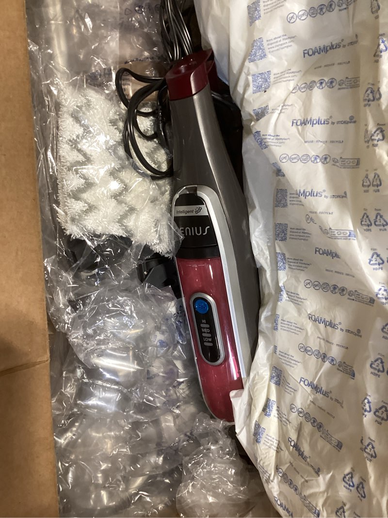 Condition photo showing As Is for Shark Genius Hard Floor Cleaning System Pocket (S5003D) Steam Mop, Burgundy/Gray Steam Genius Premium